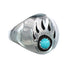 Native American Navajo Turquoise Sterling Silver Bear Paw Jewelry Ring Size 9-3/4 AX125306
